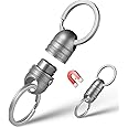 TISUR Titanium Quick Release Keychain, Retractable Key Chain Detachable Keychain Clip，Pull Apart Key Rings for Men Women