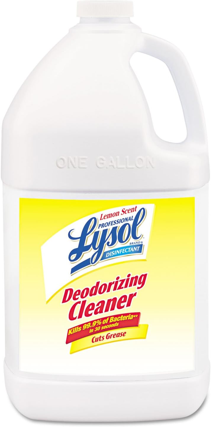 Professional Lysol 76334CT Disinfectant Deodorizing Cleaner Concentrate, 1 gal Bottle, Lemon, 4/CT