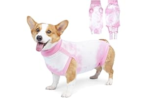 LIANZIMAU Dog Recovery Suit,Spay Suit for Female Dog,E-Collar Cone Alternative After Surgery Anti-Licking,Neuter Suit for Male Dogs,Dog Surgical Suit for Abdominal Wounds Dog Onesie Body Suits