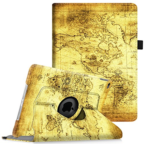 Fintie iPad Air 2 Case (2014 Release) - 360 Degree Rotating Stand Protective Case Smart Cover with Auto Sleep / Wake Feature for Apple iPad Air 2, Ancient Map