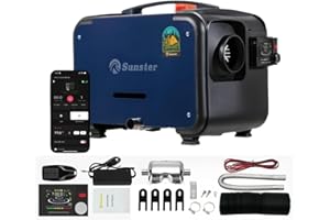 Sunster 8KW Diesel Air Heater, DC12/24 V/AC110V Diesel Parking Heater, with Bluetooth App & LCD Display Control, Ventilation/Turbo Heat Mode, Automatic Start Stop, for Trucks Camper RV
