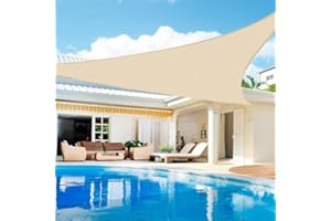 Lehood Sun Shade Sail Triangle 8' x 8' x 8' UV Block Canopy for Patio Backyard Lawn Garden Outdoor Activities，Ivory