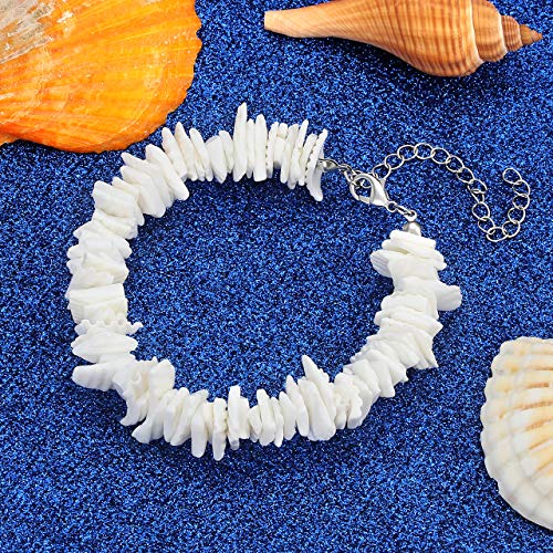 HSWE Puka Shell Choker Necklace Seashell Necklace Cowrie Shell Bracelet Hawaiian Jewelry Set (Puka Shell Bead Set) - Thumbnail 4
