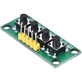 LiebeWH Push Button Switch Module, 4-Key PCB Keypad with Pins | Breadboard keypad for DIY electronics, pre-soldered PCB, 4-pin header, compact design, education projects