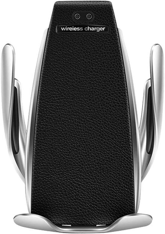 wemake car mobile holder, wireless car charger automatic clamping fast charging phone holder mount in car for iphone xs/xr/x/8 samsung galaxy s10/s10+/s9/s9+/s8/s8 edge, note 9/8/5- Black