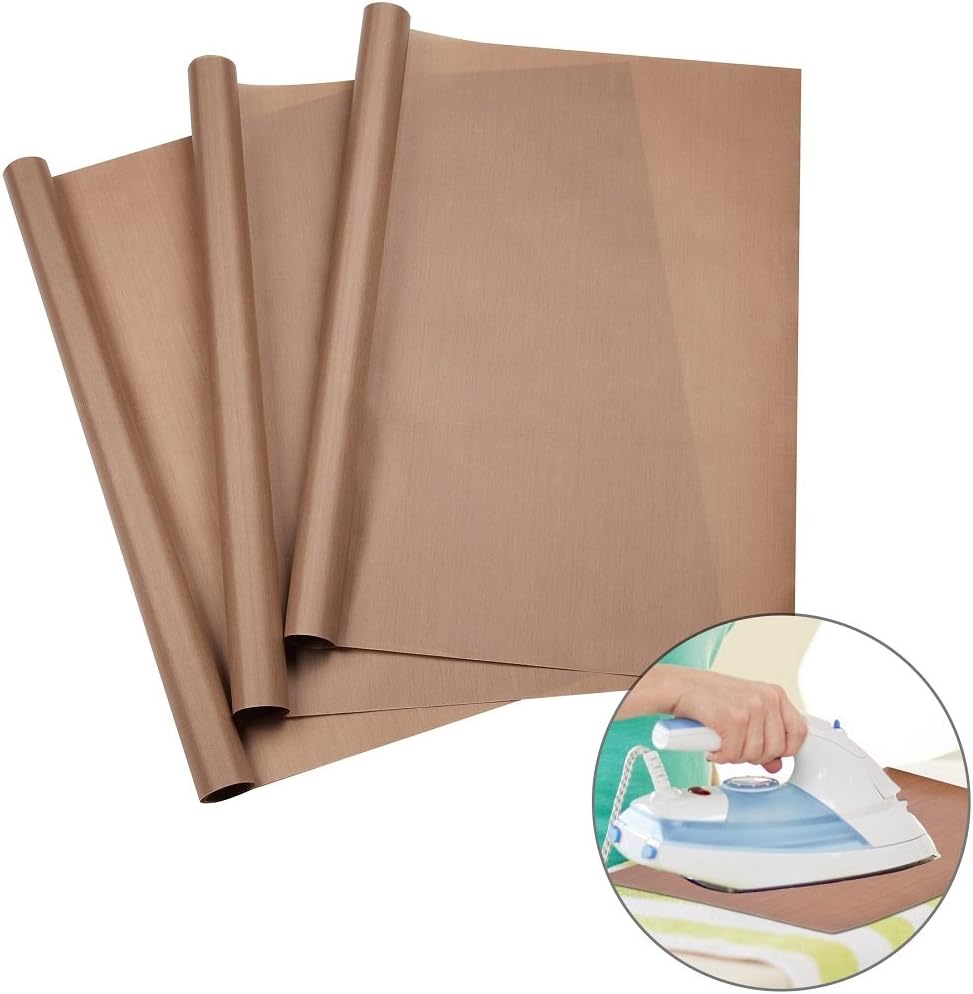URGEAR PTFE Teflon Sheets for Heat Press Transfers, 100% Non Stick Heat Resistant Craft Mat 16 x 24 Inch-[3 Pack]