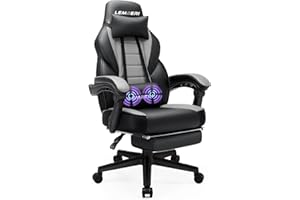 LEMBERI Gaming Chairs with Footrest,Ergonomic Video Game Chairs for Adults,Big and Tall Chair 400lb Weight Capacity, Racing Style Computer Gamer Chair with Headrest and Lumbar Support