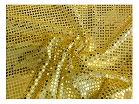Fabrics-City SUNGELB HOCHWERTIG PAILETTEN STOFF PAILLETTENSTOFF 6MM STOFFE, 2430