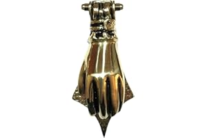 Anatolica Hand of Fatima Door Knocker Brass 6.7 inches (Antique Brass)