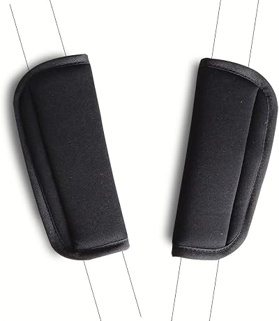 SeedFuture Baby Pushchair Seat Strap Covers 2 Pack Velcro Black Adjustable