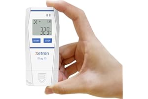 Xetron New Designed Multi-Use Temperature Data Logger for Cold Chain Recorder up to 32000 Points, Thermometer Email Alarm, PDF Report, with Calibration Certificate, Elog10 (1 Pack)