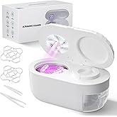 Ultrasonic Retainer Cleaner with Cleaning, Pumping, and Air-Drying Functions, 45kHz Retainer Cleaner Machine, 200ml Denture C