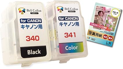 Amazon 3年保証 キャノン Canon 用 340 341 顔料ブラック カラー Mg3630 対応 新開発 詰め替えインク スマートカートリッジ 純正比約2 5倍 3 5倍 推奨写真用紙サンプル付 340 341 ベルカラー製 Bell Collar ベルカラー パソコン 周辺