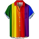 Gwnnb Hawaiian Shirts for Men Print Short Sleeve Casual Button Down Shirts