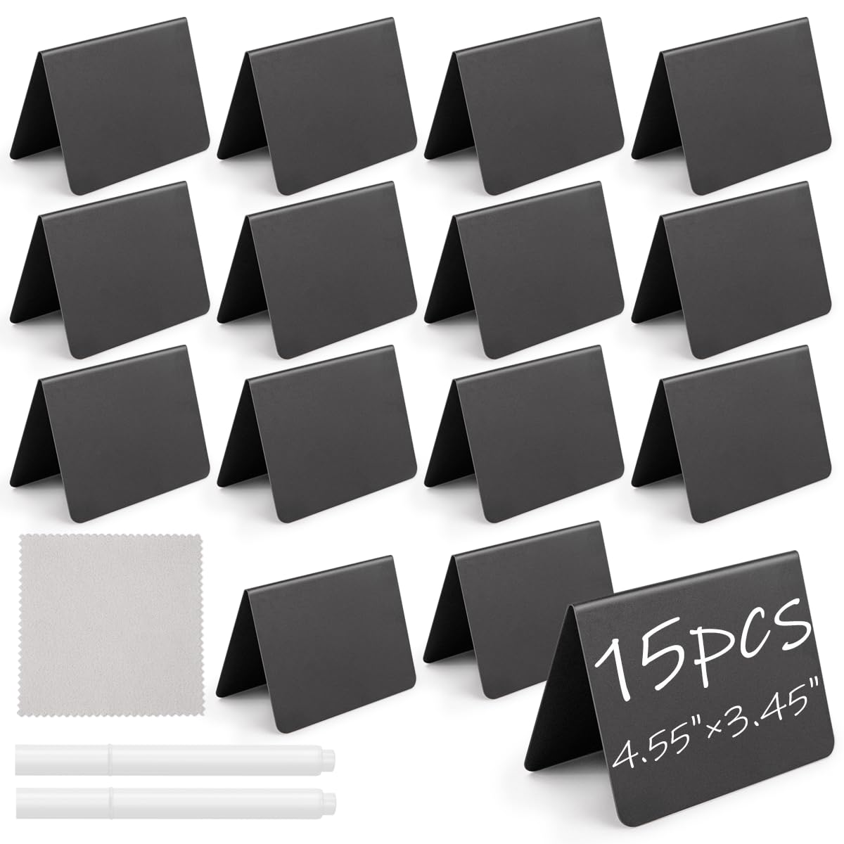 Photo 1 of JEFURE 15 Pcs 4"x3" Mini Chalkboard Signs for Food, Reusable PVC Food Labels, Reserved Table Signs for Party Buffet, Birthdays, Bakery, Weddings Table Numbers, Buffet Display, Place Cards, Name Tag