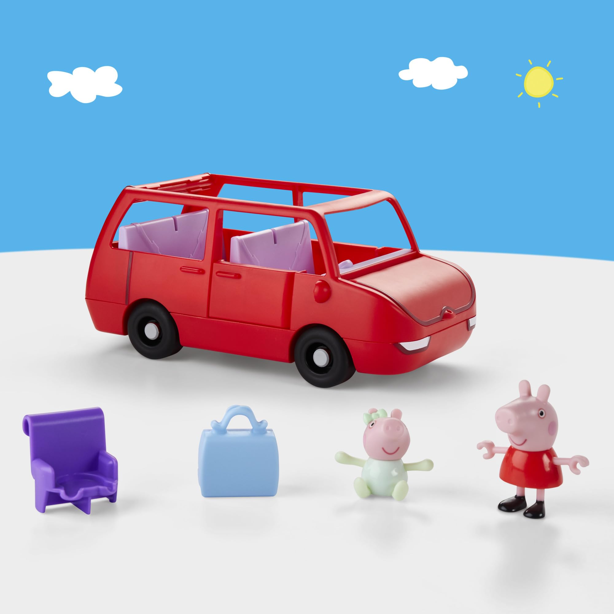 Peppa Pig Peppa's Big Family Car with 2 Figures (Fits 5), Toy Car Playset for Girls and Boys, Kids, Ages 3+