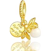 H.ZHENYUE Gold Firefly Charms for Bracelets 925 Sterling Silver Dangle Pendants Beads Jewelry for Women