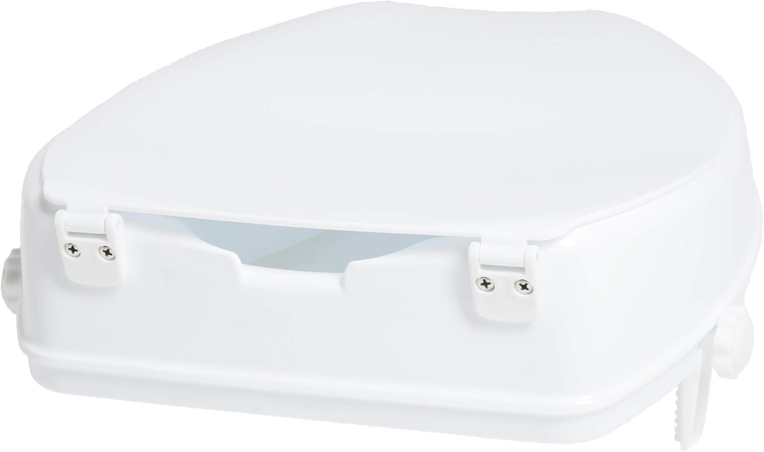 PCP 2-Inch Raised Standard Toilet Seat, Increase Height Over Commode, Low Profile Elevated, Includes Lid, Tightening Stability Safety Clamps: Health & Personal Care
