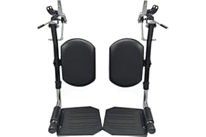 YZRYXHWL Wheelchair Elevating Legrests，Wheelchair Legrest Assembly，Padded Calf Pads，Universal Wheelchair Replacement Parts，Black（1 Pair）(Black+Leg pad)