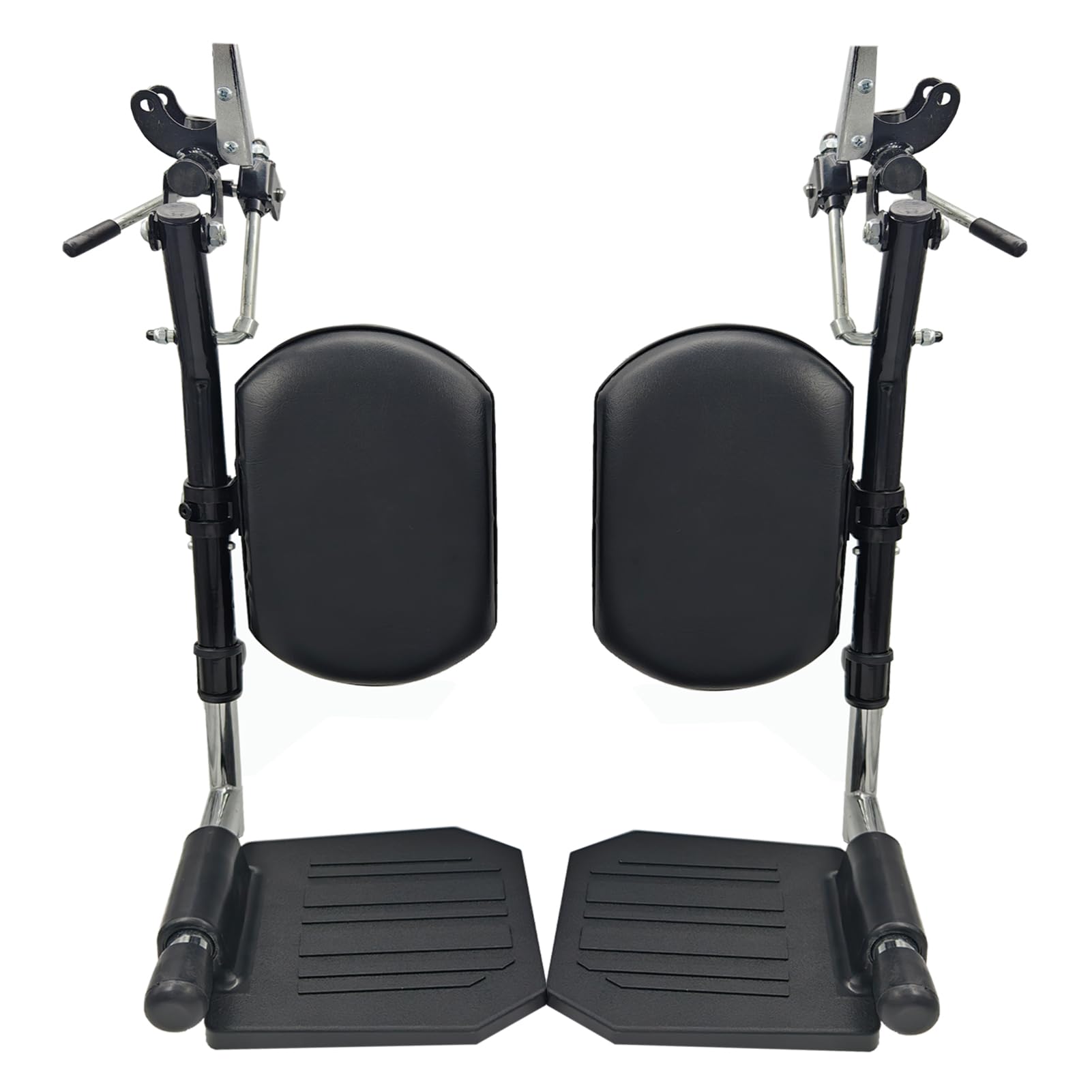 Photo 1 of Wheelchair Elevating Legrests?Wheelchair Legrest Assembly?Padded Calf Pads?Universal Wheelchair Replacement Parts?Black?1 Pair?(Black+Leg pad)