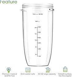 New Blender Cup and Blade Replacement Parts 32oz