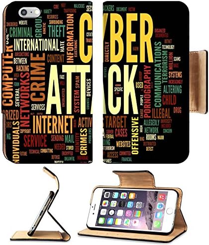 MSD Premium Apple iPhone 6 Plus iPhone 6S Plus Flip Pu Leather Wallet Case iPhone6 Plus IMAGE ID: 12659975 Cyber attack concept in word tag cloud isolated on black background