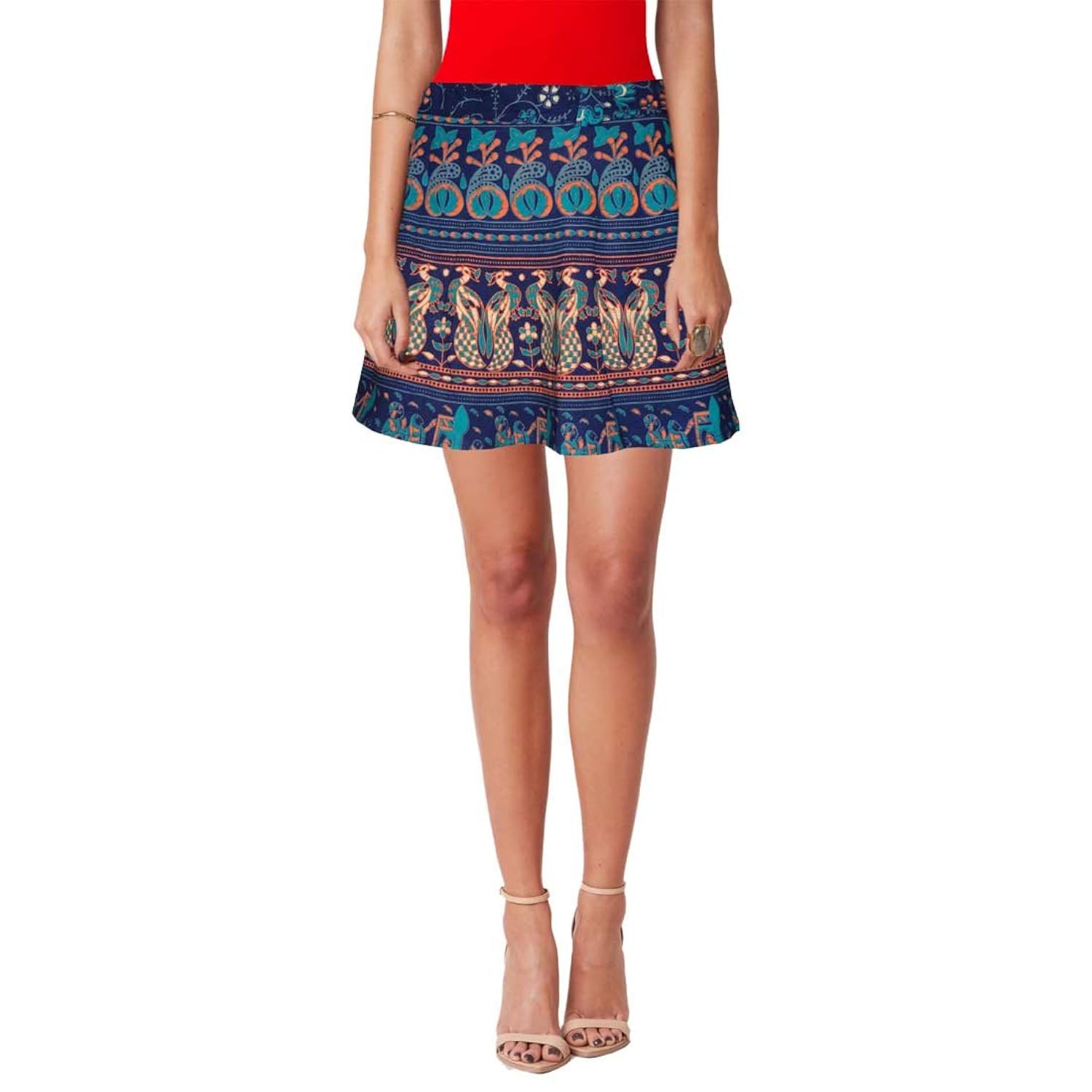 sttoffa women's cotton wrap around short skirt (ntbw15-0064, blue, free size)