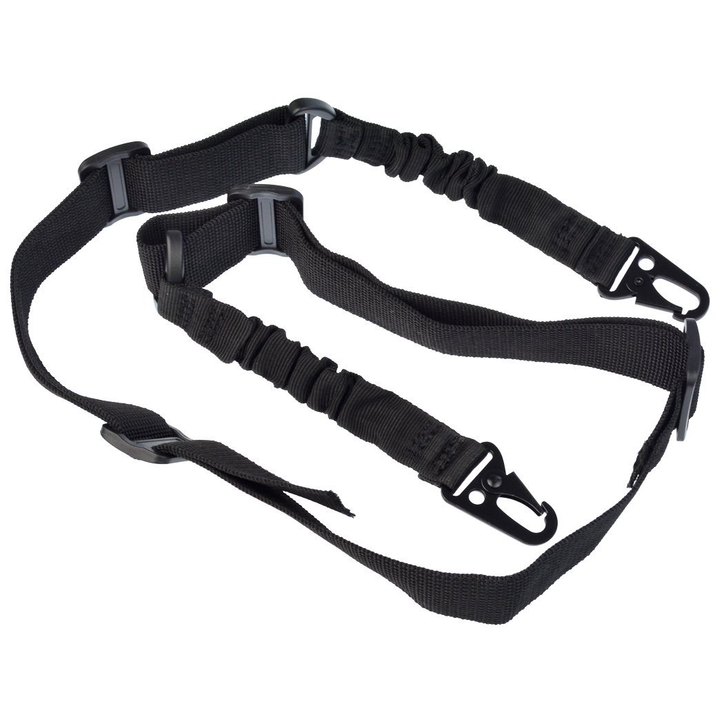 SUMESHA 2 Point Rifle Sling 2 Pack Two Point Gun Sling Adjustable Length for Hunting Shooting Military Exercises Field Game Black