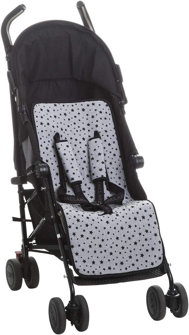 JYOKO Kids Universal Luxury Foam Cover for Stroller and Children's Pushchair + Harness Protector Made of Cotton + Foam + Breathable 3D Fabric (Black Star) - Image 4