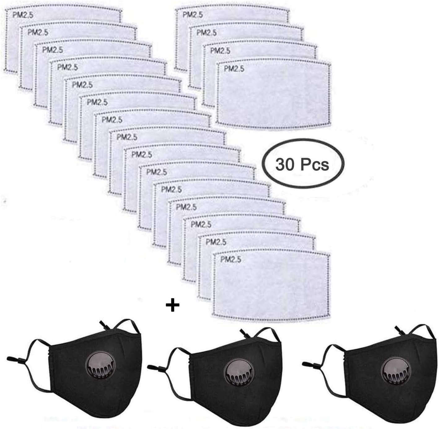 30pcs Activated Carbon Filter 5 Layers Breathing Protective 3Pack Fashion Fabric Cover