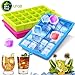Ice Cube Trays 3 Packs Flexible Silicone 72 Ice Cubes Molds with Spill-Resistant Lids Ice Maker with Removable Cover for Whiskey, Juice, Sport Drinks, LFGB Certified & BPA Free & Safe Seniore