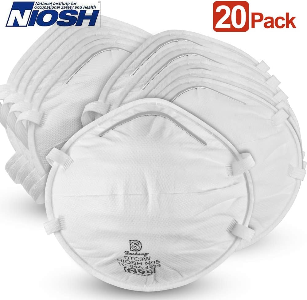 NIOSH approved N95,Breathable Reusable, Protection Personal Health,20 Pack