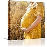 H5print Custom Canvas Prints Personalized Wall Art with Your Pregnancy Photos/Pictures Digitally Printed - 12x12inches