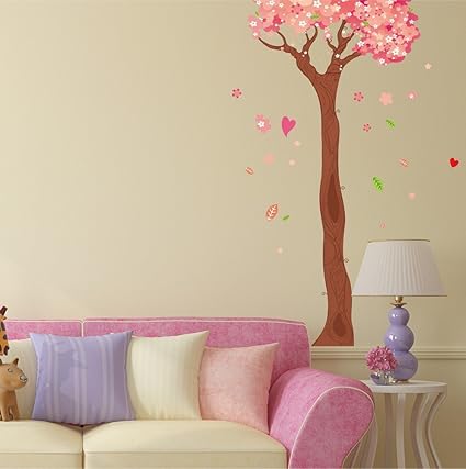 Amazon Brand - Solimo Wall Sticker for Home(Blossoming Tress, Ideal Size on Wall, 74 cm x 113 cm)