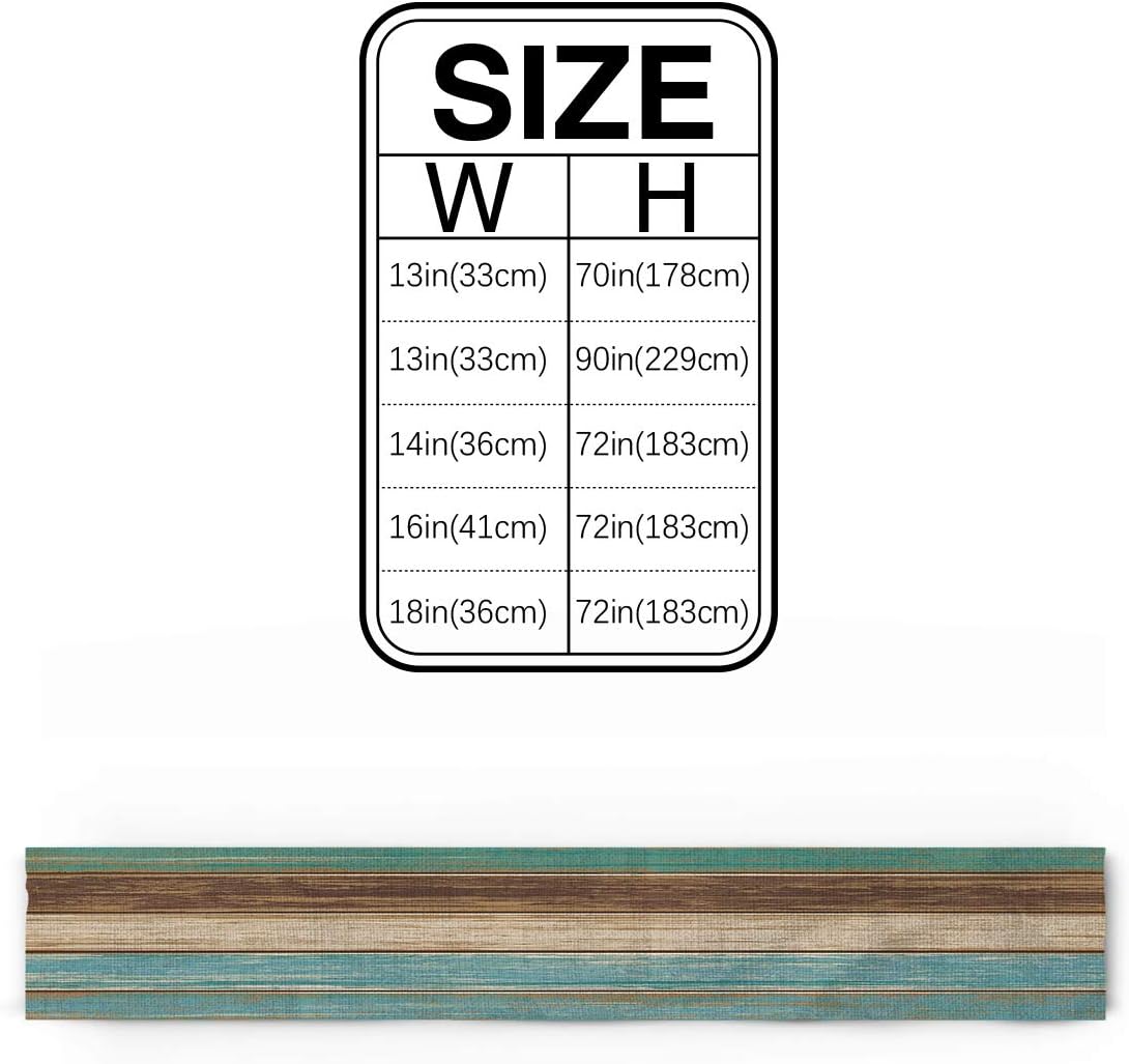 Vandarllin Cotton Linen Table Runner Dresser Scarves Retro Rustic Barn Wood&Teal Green Brown Non-Slip Burlap Rectangle Table Setting Decor for Wedding Party Holiday Dinner Home, (13X70 Inch): Home & Kitchen