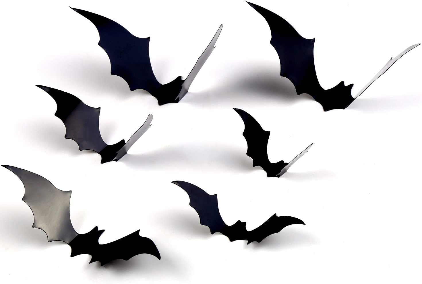 DIYASY Bats Wall Decor,120 Pcs 3D Bat Halloween Decoration Stickers for Home Decor 4 Size Waterproof Black Spooky Bats for Room Decor: Kitchen & Dining
