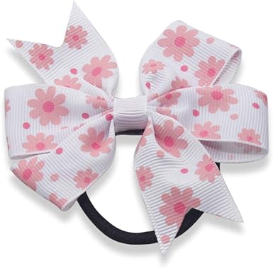 Amazon Com Floral Bow Hairpin Girls Elastic Bow Hair Ties