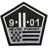 SpaceAuto Never Forget The September 11 Attacks The Pentagon 9/11 Nation Tactical Morale Desert Badge Hook & Loop Embroidery Patch 3.42