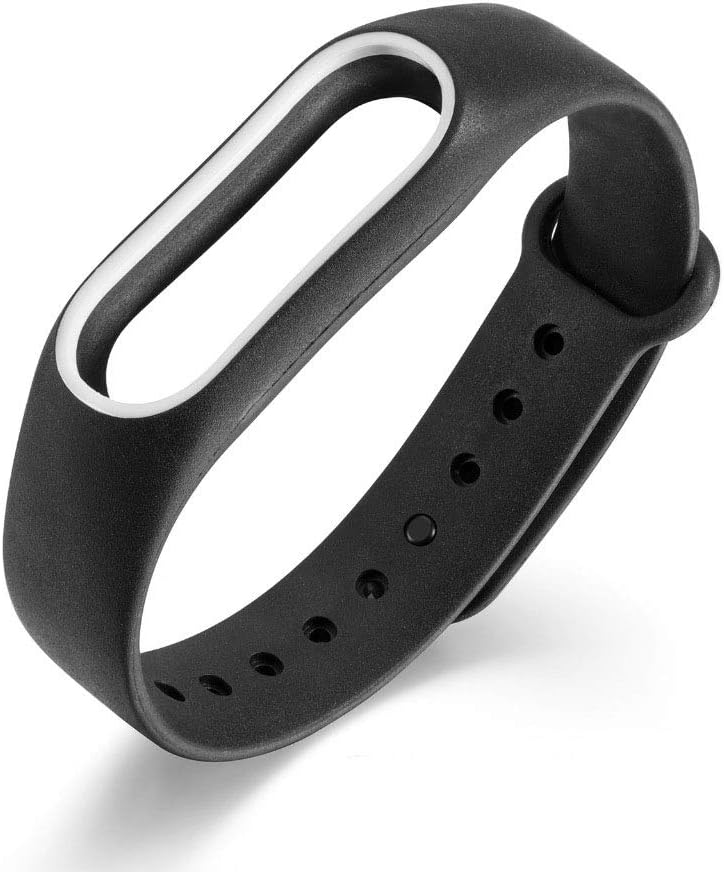 MINQISU for Xiaomi Mi Band 2 Strap, Silicone Waterproof Replacement Accessories Band Bracelet Wrist Strap (Black)