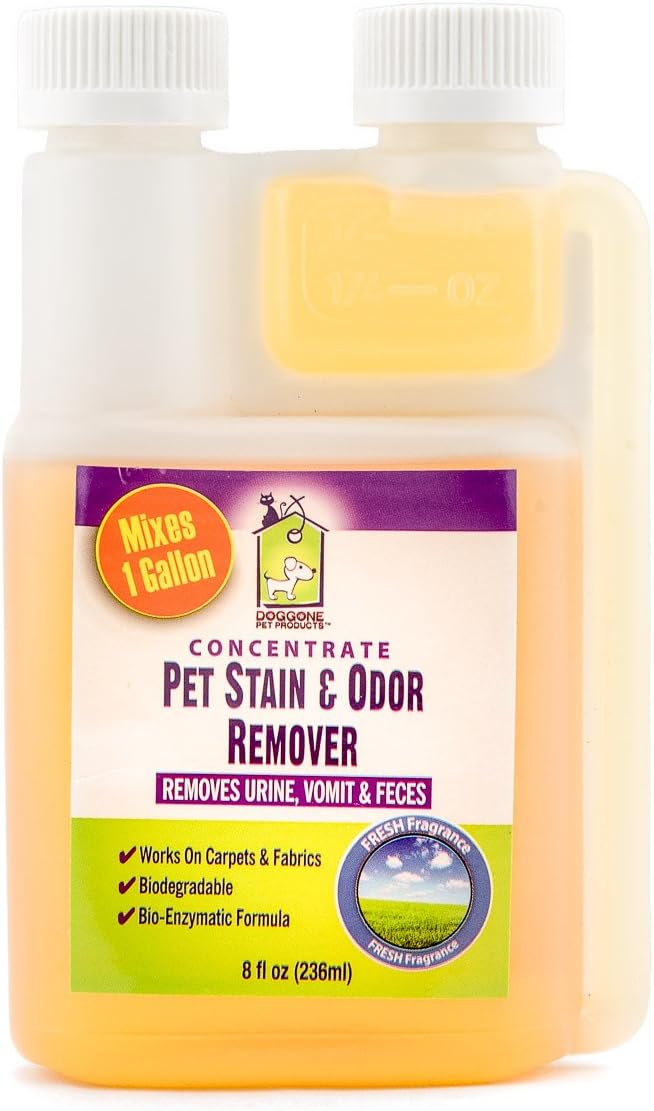 Doggone Pet Products Pet Urine Stain & Odor Enzymatic Concentrate Permanently Eliminate Dogs & Cats Vomit, Feces & Urine. Contains Enzymes, Detergent, Spot Remover, Odor Neutralizer & Fragrance