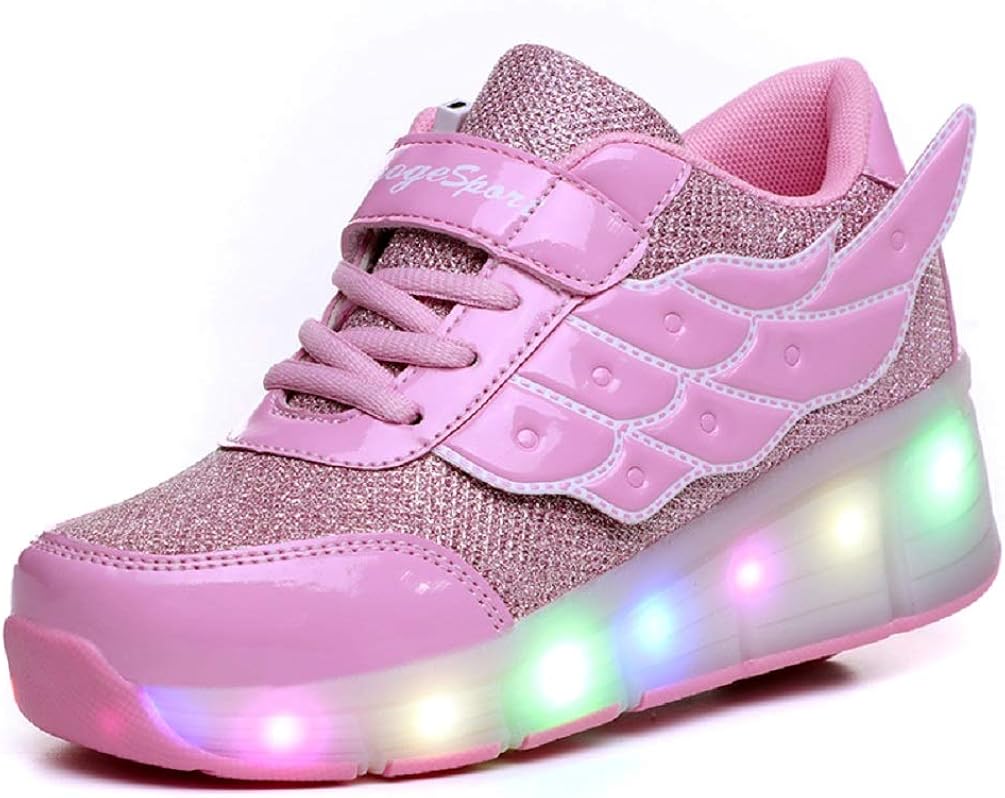 CPS Kids Adults LED Light Up Sneakers Wing Single Wheels