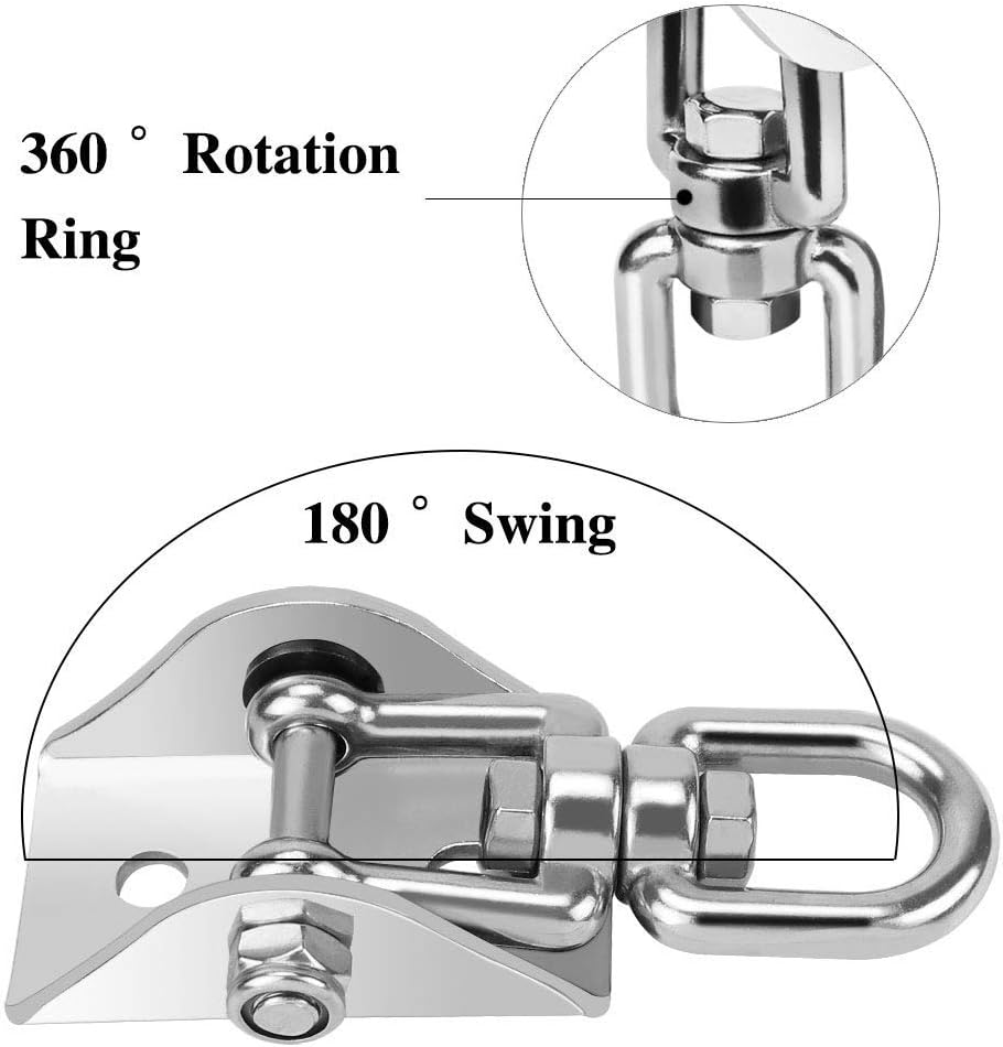 Houson Innovative 1200 LB Capacity 2 PCS Stainless Steel 304 Heavy Duty Swing Hangers 360°Rotate for Wooden Concrete Swing Set Suspension Hooks for Trapeze Yoga Swingset Hammock Swing Gym: Toys & Games