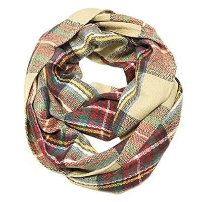 Wrapables Plaid Print Winter Infinity Scarf, Red and Green Wrapables Plaid Print Winter Infinity Scarf, Red and Green
