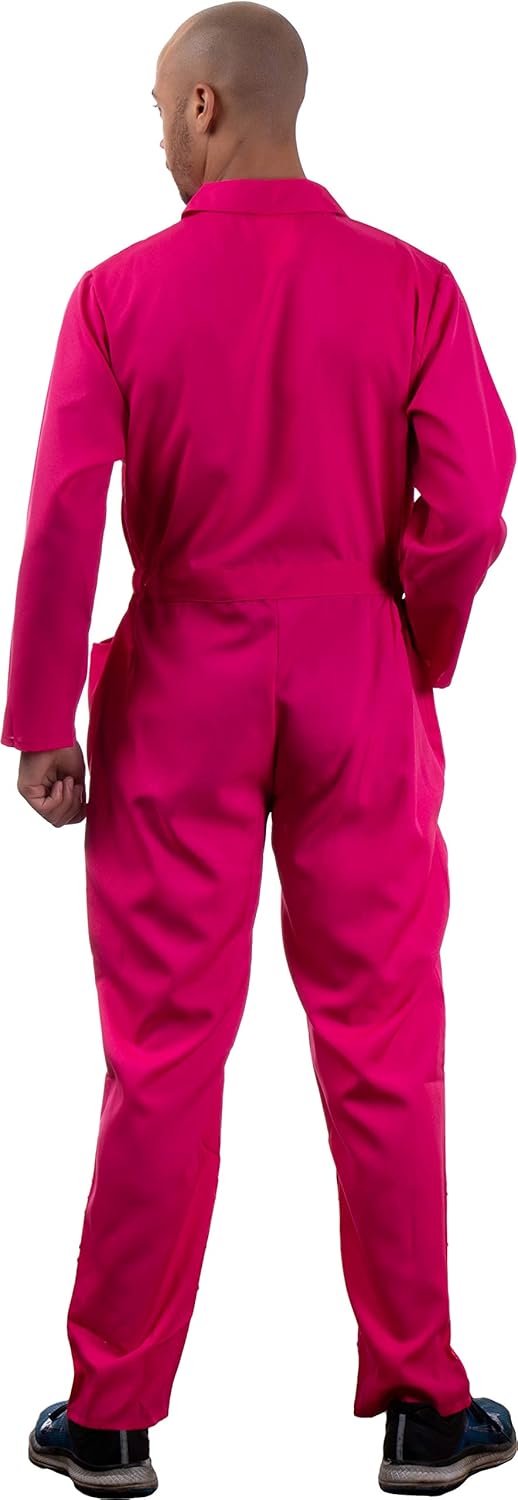 Amazon Com Hot Pink Jumpsuit Costume Cosplay Flight Jump Suit Halloween Unisex Men Women Clothing