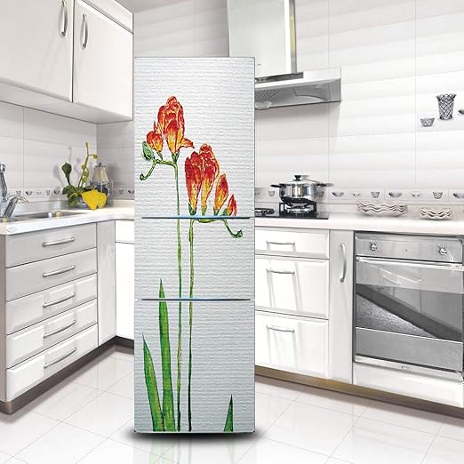 LMYWSX Pegatina Nevera Vinilo Impermeable Planta Simple Arte DIY ...