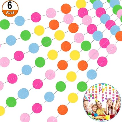 Amazon Com Kulannder 6 Pack Round Paper Garland Rainbow Circle