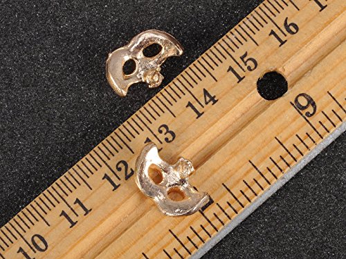 Alilang Golden Metal Tone Mask Clear Rhinestone Accented Fashion Earrings