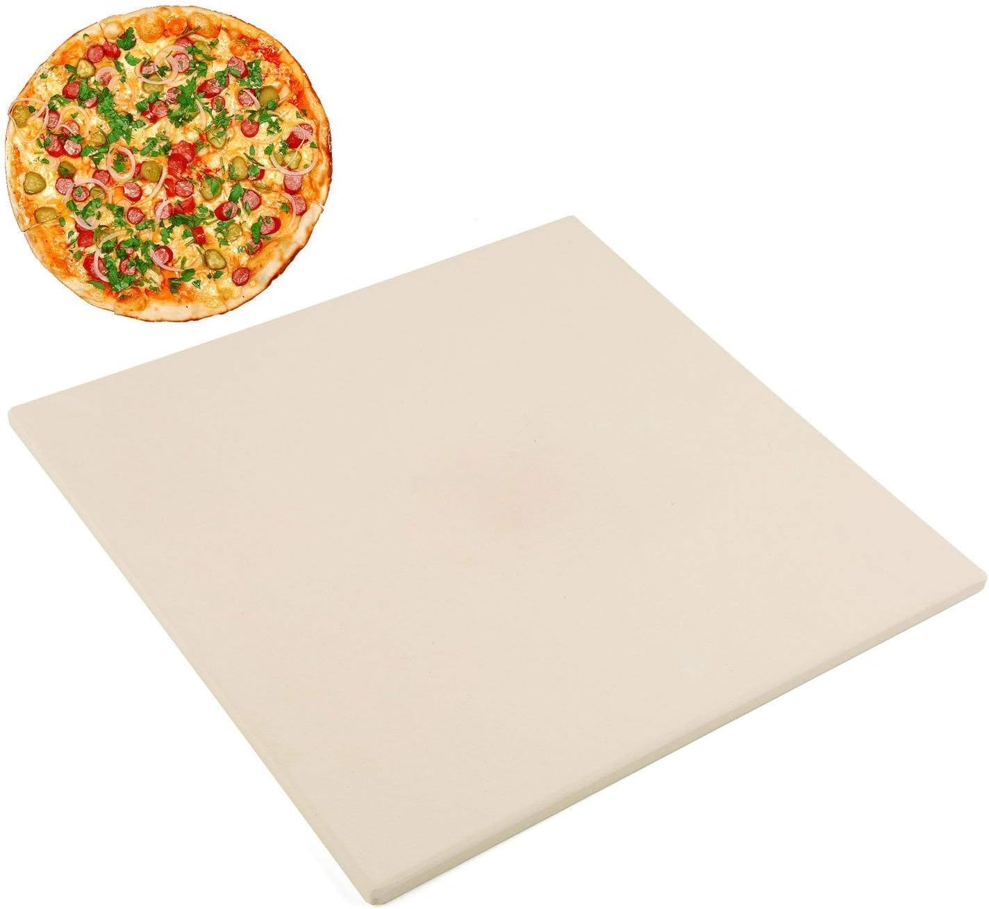 Delete Pizza Stone, Square Cordierite Baking Pizza Stone For Grill, Oven Or RV Oven, 30.5cm X 30.5cm (12” X 12”)