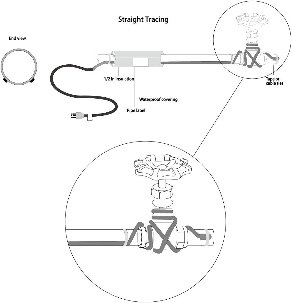 HEATIT JHSF 24-feet 120V Regulating Pre-assembled Pipe Cable - - 