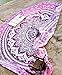 Jaipur Handloom Round Beach Tapestry Mandala Decor/Yoga Mat Meditation Picnic Rugs Circle (Pink, Round 70
